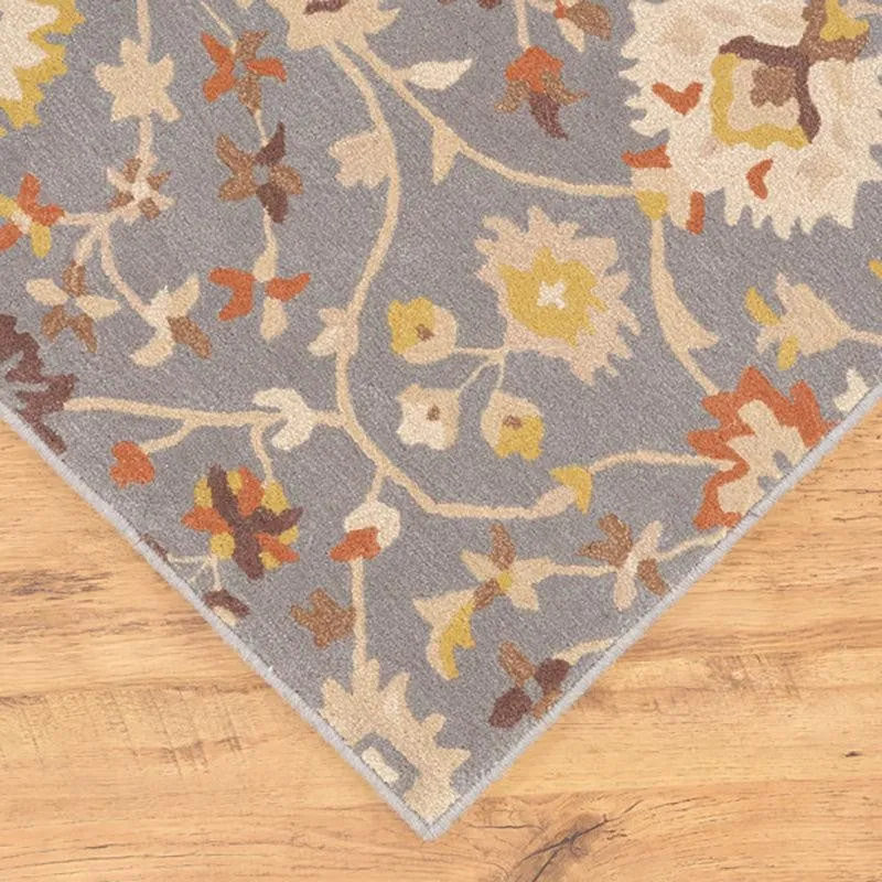 Erinyes Hand Tufted Ethnic Wool & Nylon Carpet - Grey media 7