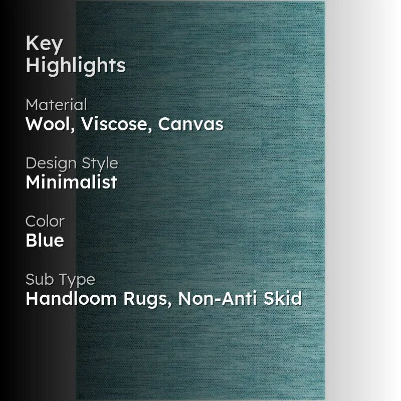 Lasumi Hand Woven Wool Rug - Teal media 2