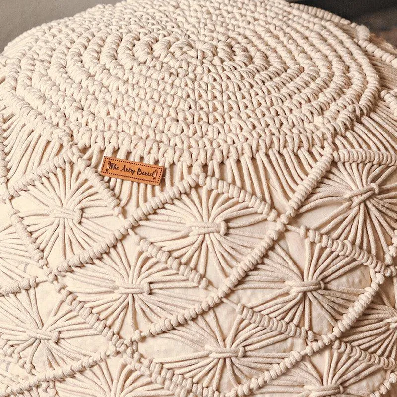 Reggae Boho Macrame Handknitted Pouffe media 4