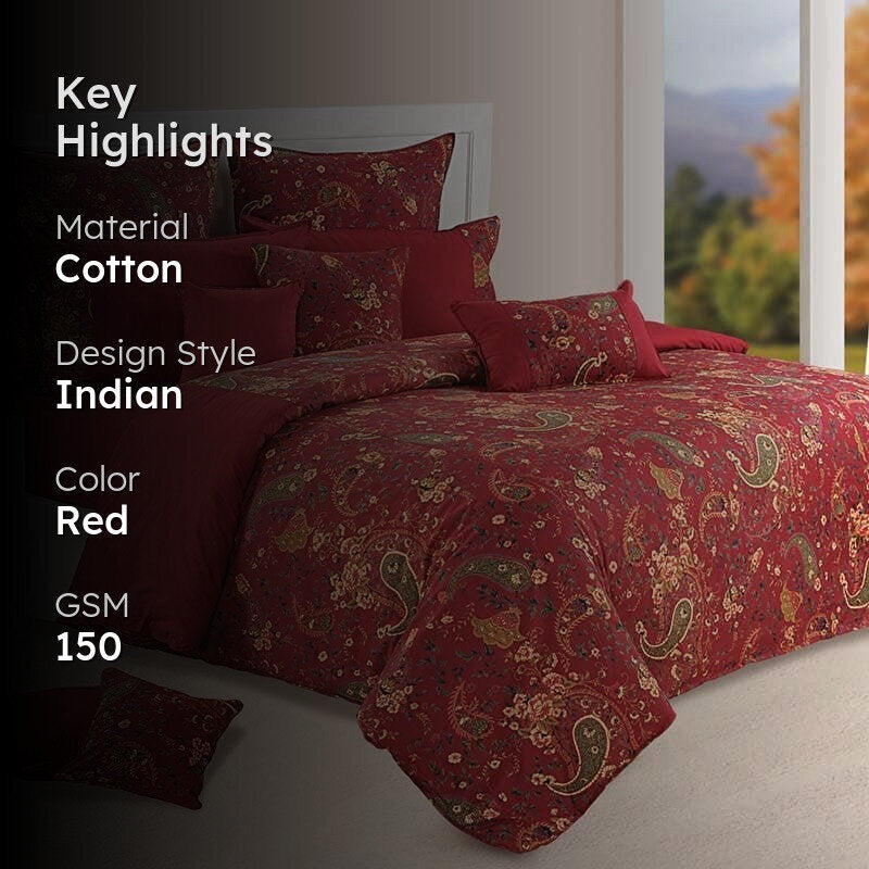 Swayam Pretty Paisley Cotton Comforter - 150 GSM media 2