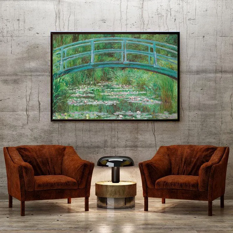 Monet impressionist Canvas Painting - Black Frame media 4