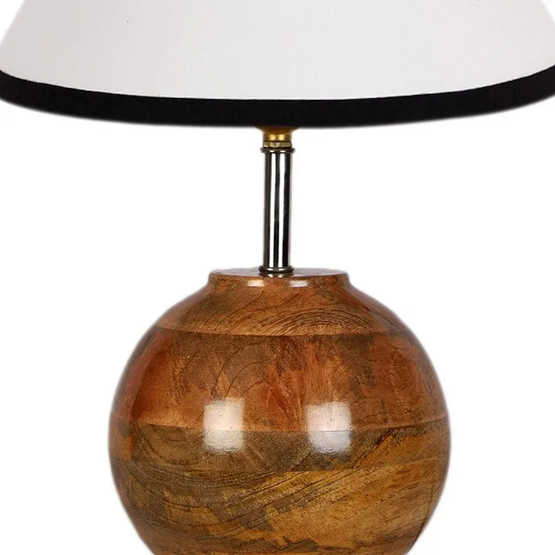 Auryon Cotton Table Lamp With Wooden Base - White media 7