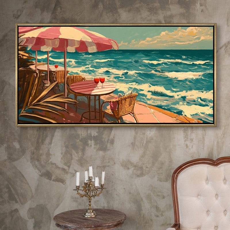 Coastal Canvas Wall Painting With Frame