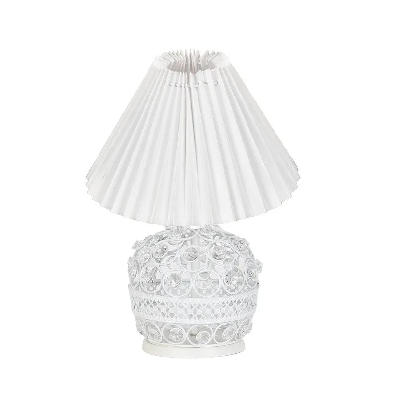 RusticAura Wooden Bedside Metal Table Lamp - White media 5