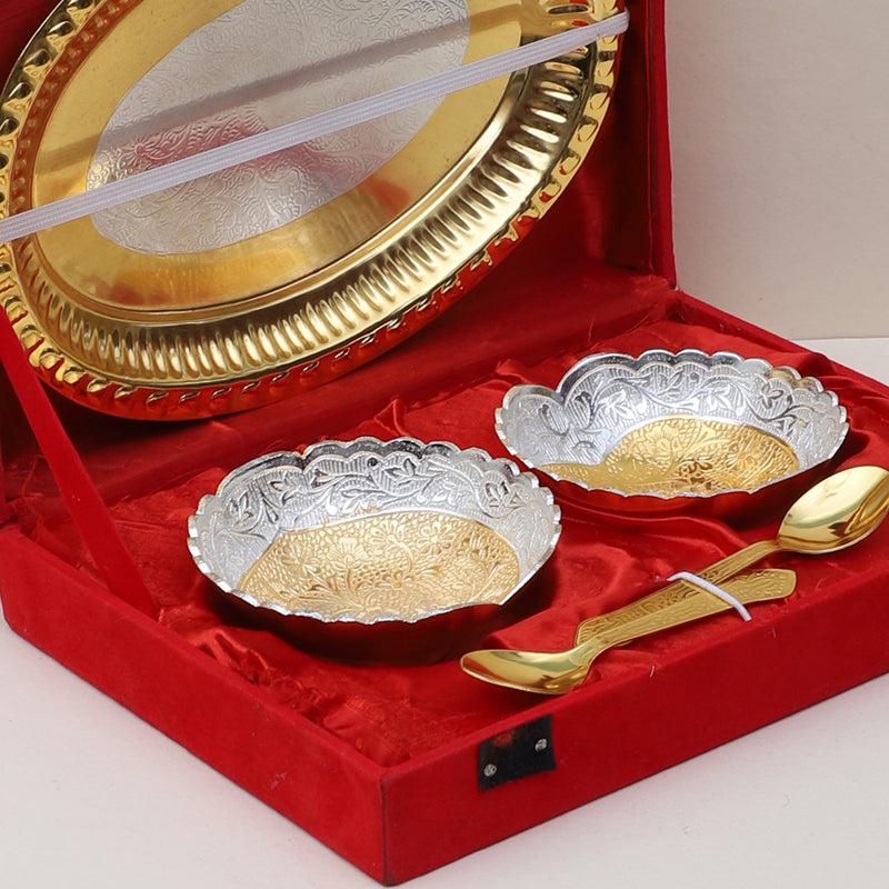 Akshaya Bowl With Spoon & Tray (100 ML) - Set Of Five media 3