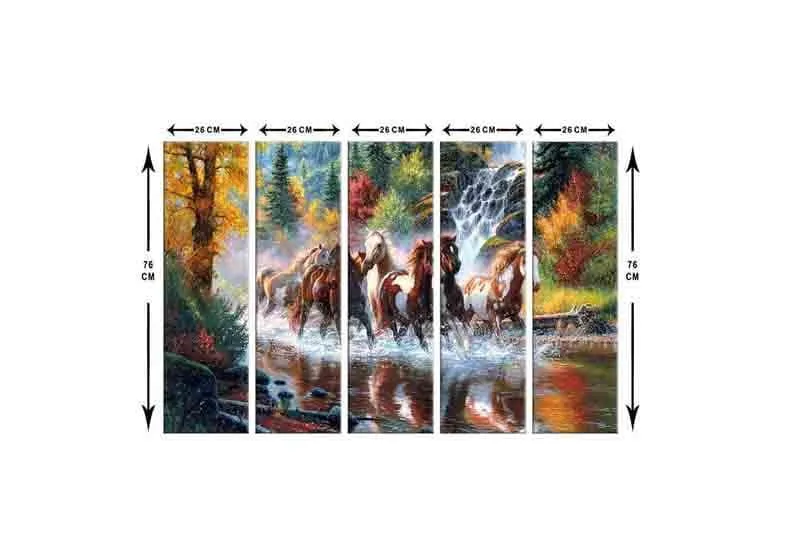 River Horses Wall Art - Set of Five media 8