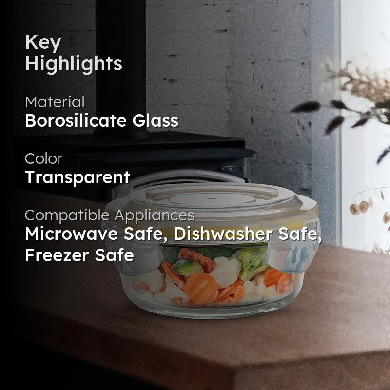 Bergner Glass Guard Airtight Glass Tiffin Box (Yellow) - 400 mL media 2