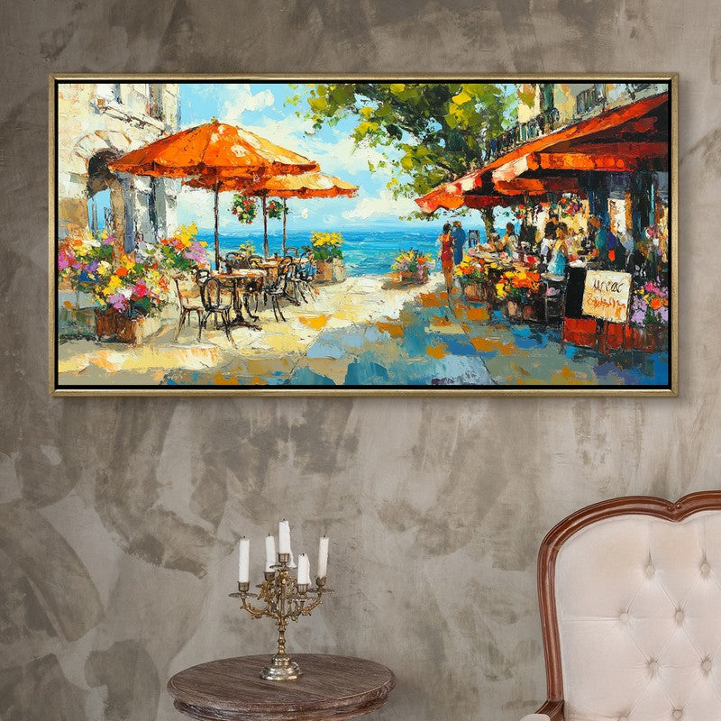 Pathway to the Blue Canvas Wall Painting With Frame