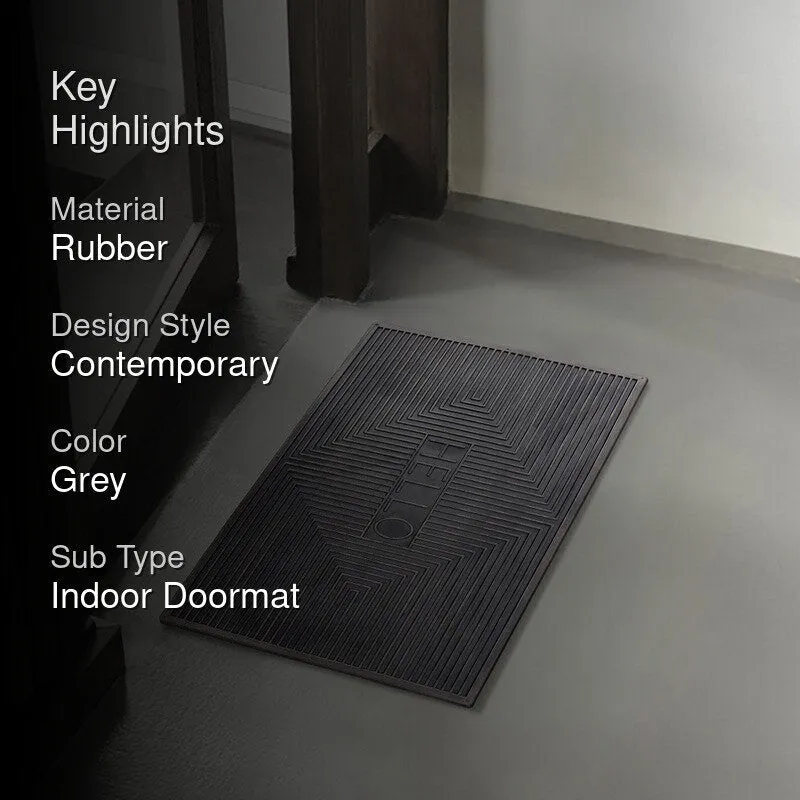 Zaro Abstract Rubber Door Mats - Grey media 2