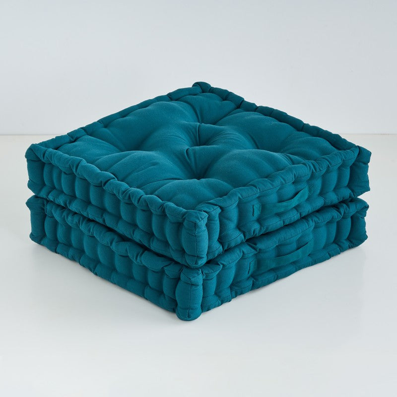Marlon Cotton Floor Cushion (Botanical Green) - Set Of Two media 6