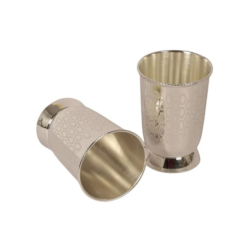 Silver Gleam Drinking Glass Duo (300 mL Each) - Three Piece Set media 7