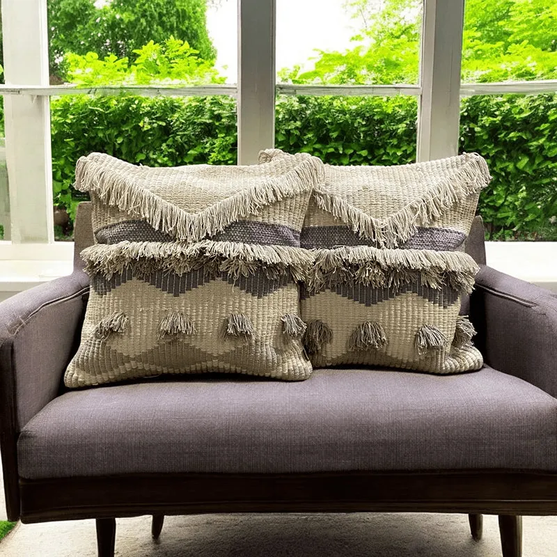 Button Bubble Tufted Cushion Cover (Grey) - Set Of Two media 4