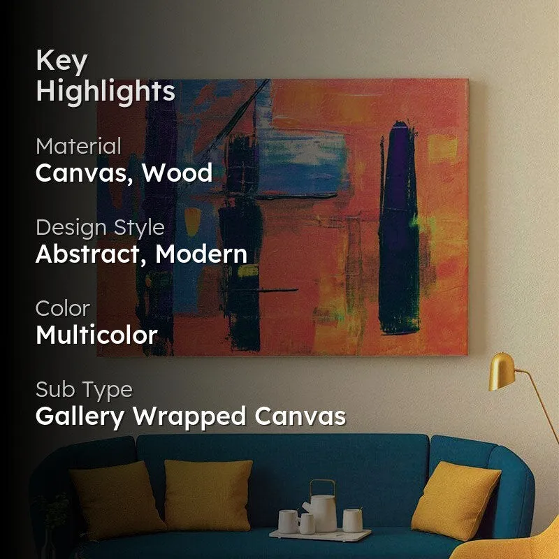 Orange Lava Abstract Canvas Painting - Gallery Wrap media 2