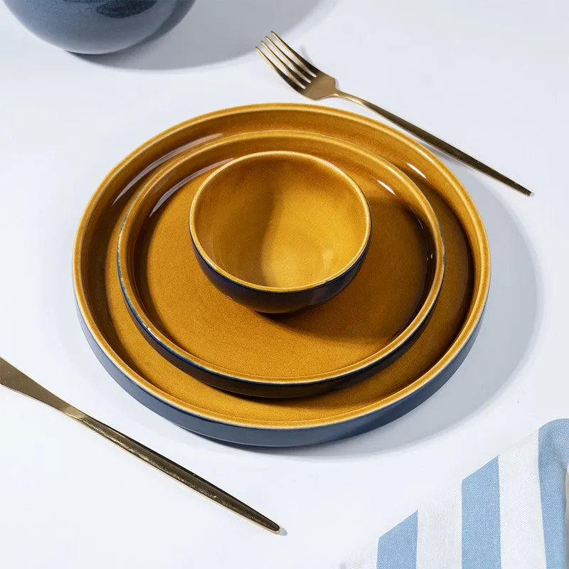Golden Ceramic Dinner Set (Navy Blue) - 18 Piece Set media 5