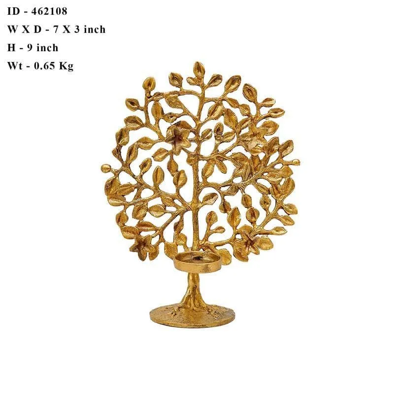 Brass Foliage Tea light Holder media 7