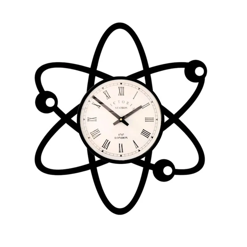 Atomic Steel Analog Wall Clock - Black media 4