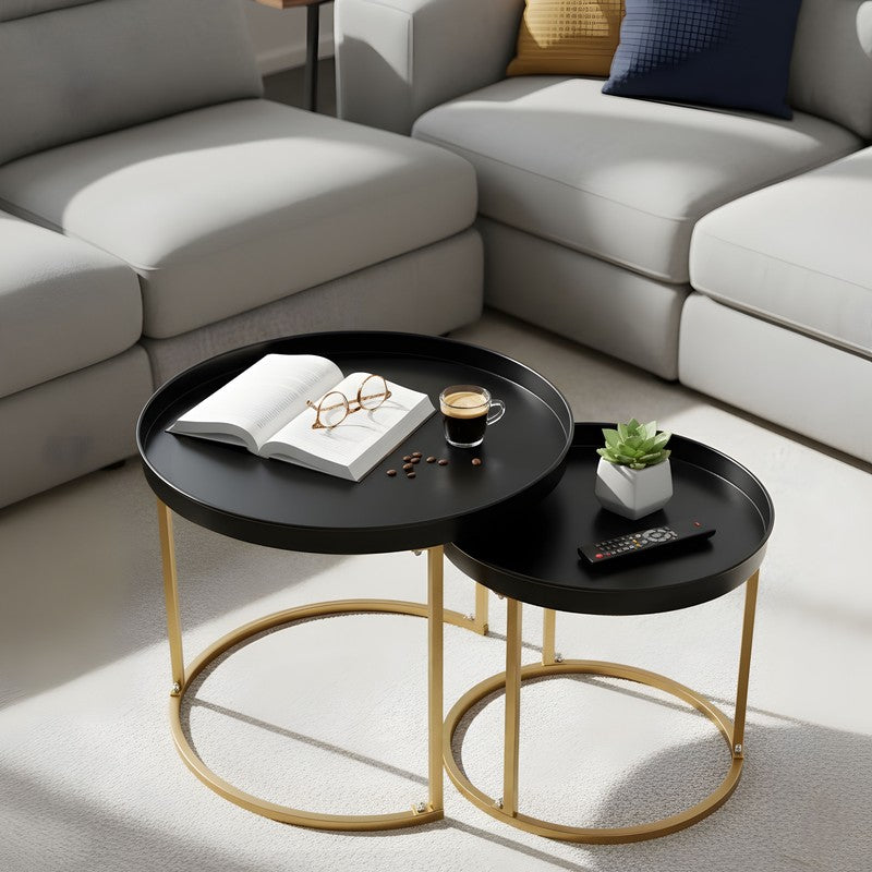 Noira Edge Center Table (Black & Gold) - Set Of Two media 5