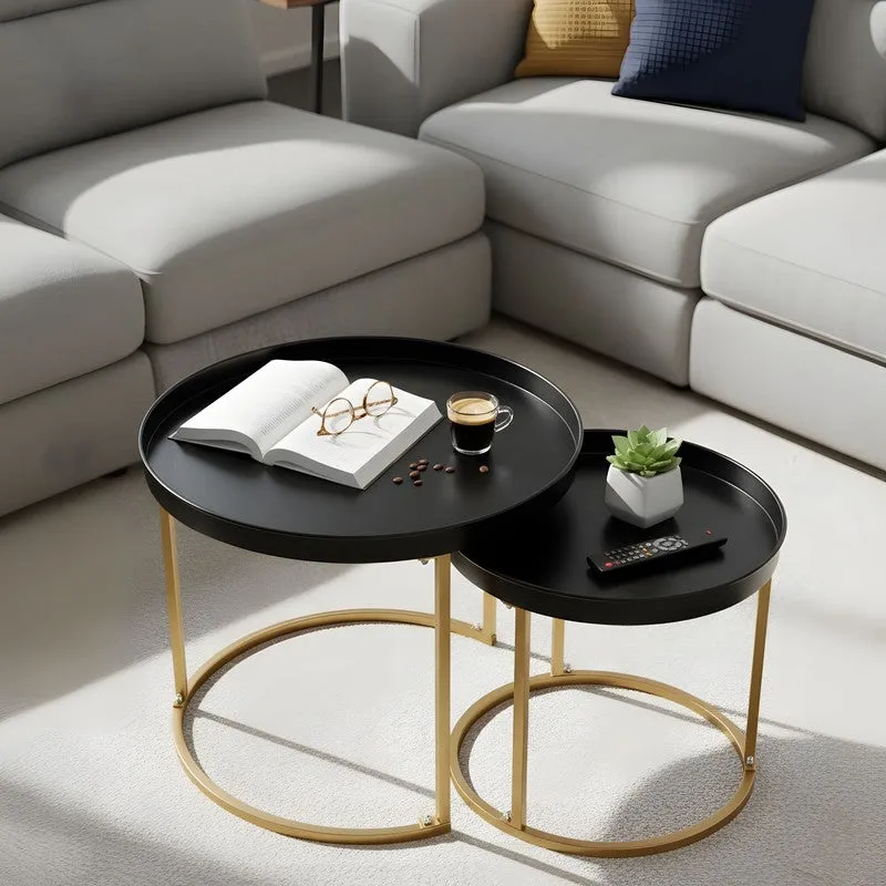 Noira Edge Center Table (Black & Gold) - Set Of Two media 5