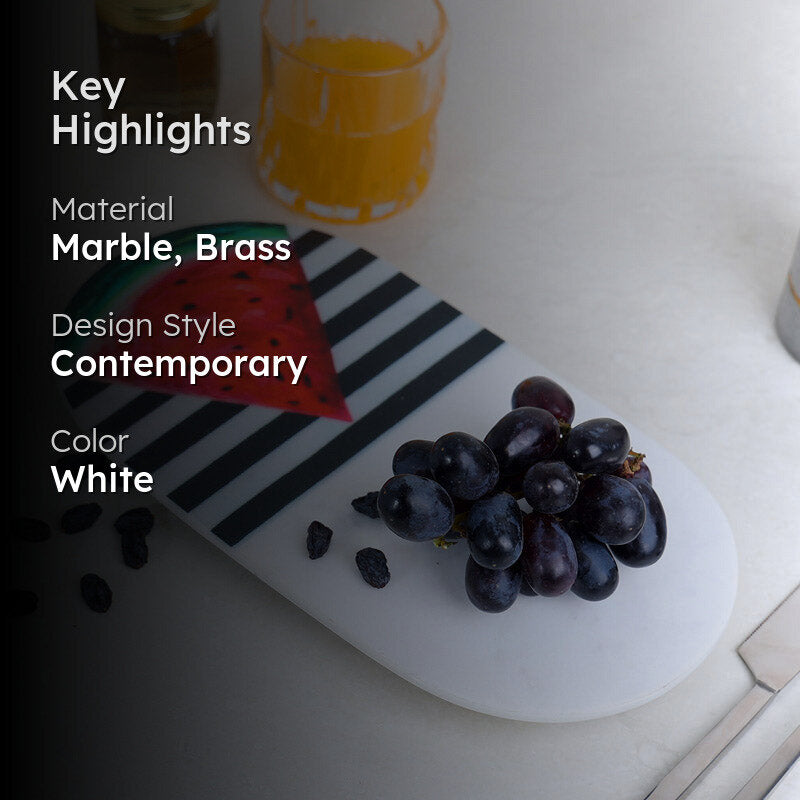 Swish Appetizer Printed (Marble,Brass) Marble Platter media 2