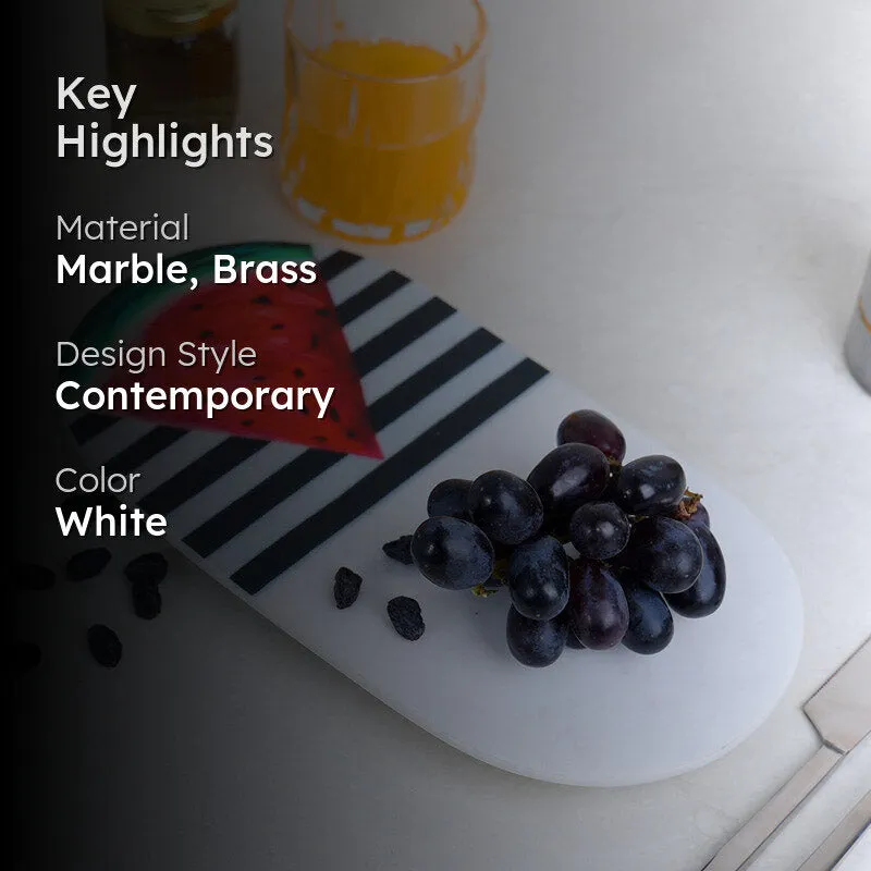 Swish Appetizer Printed (Marble,Brass) Marble Platter media 2