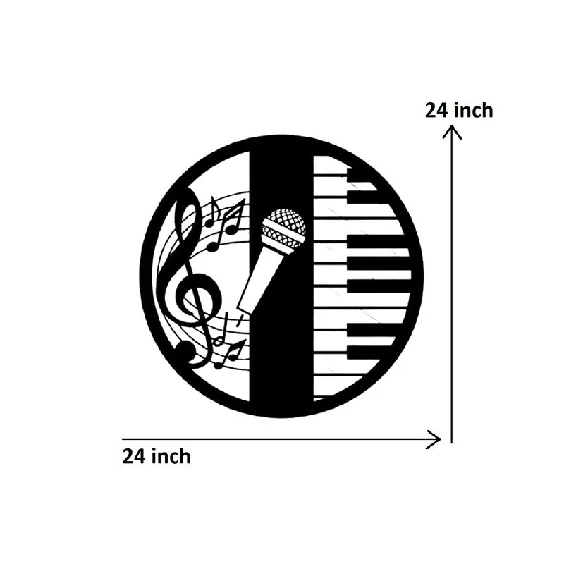 Piano And Mic Black Iron Wall Accent media 5