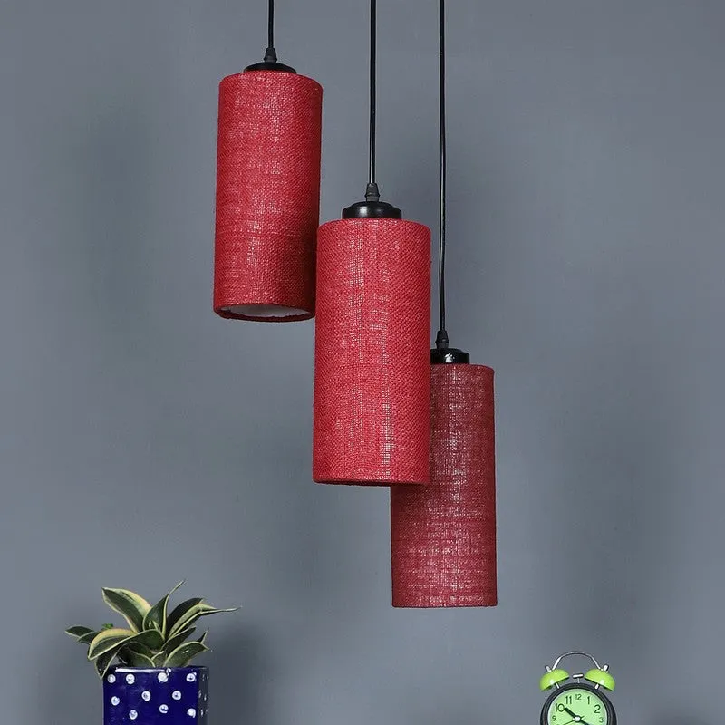 Cylentra Triple Metal Ceiling Lamp - Maroon media 3