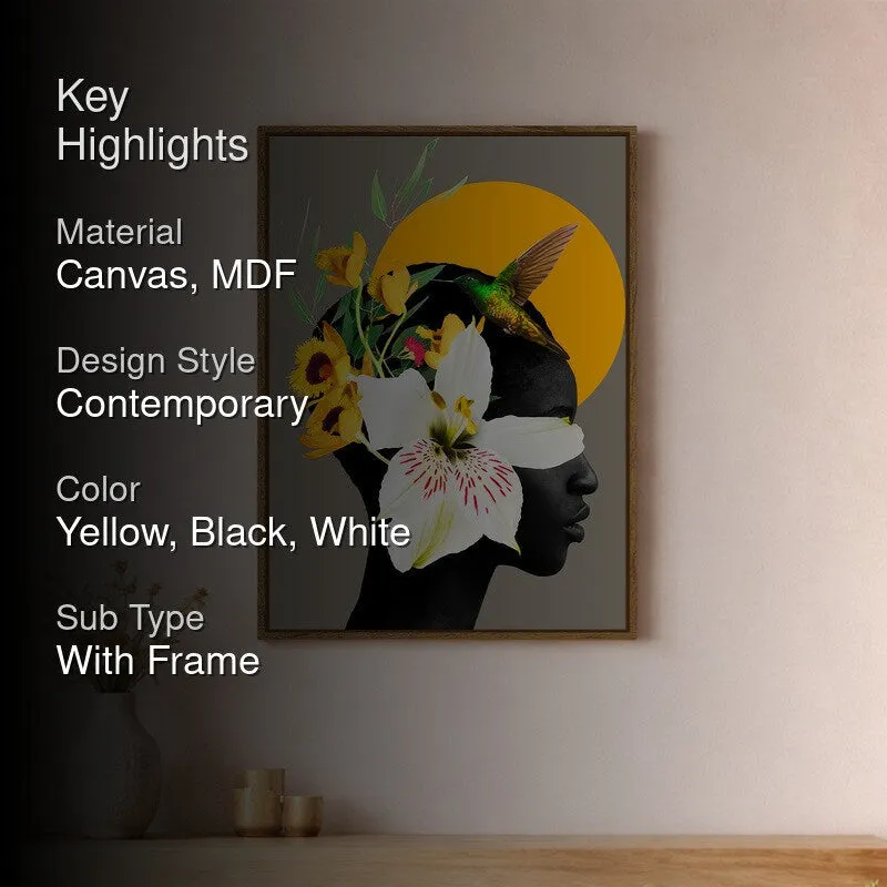 Bloom Silhouette Canvas Wall Art With Frame media 2
