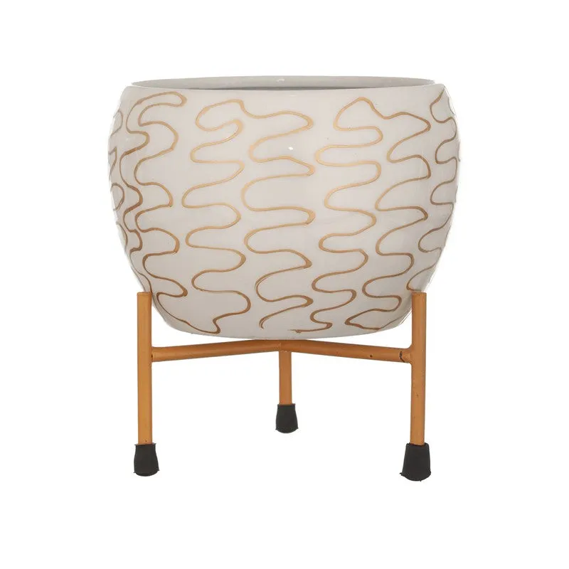 Nature Root Metal Planter with Stand - White media 5