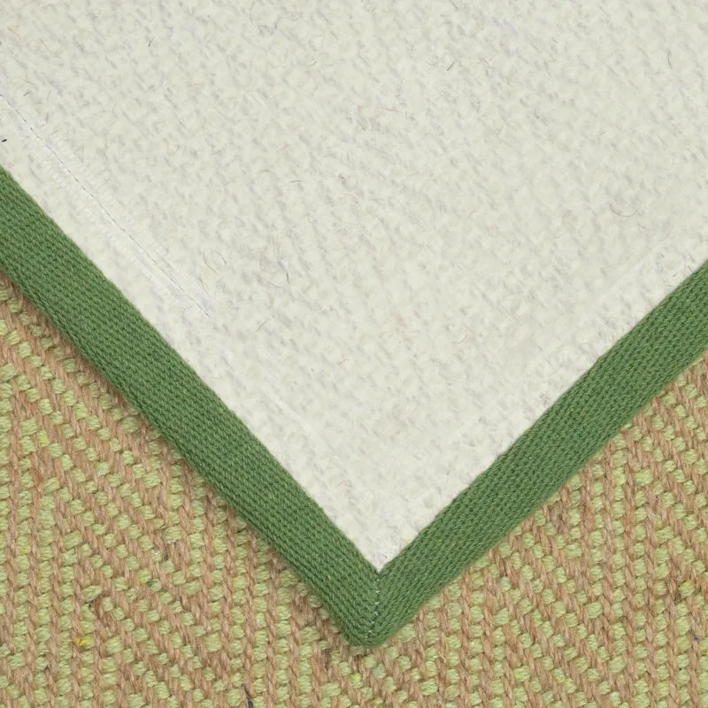 Saral Home ChevronTread Anti-Slip Jute Cotton Area Rug - Green media 6