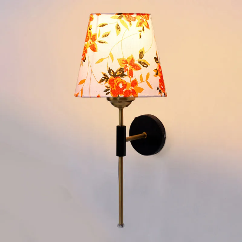 Beryll Printed Steel & Cotton Wall Lamp - Orange media 4