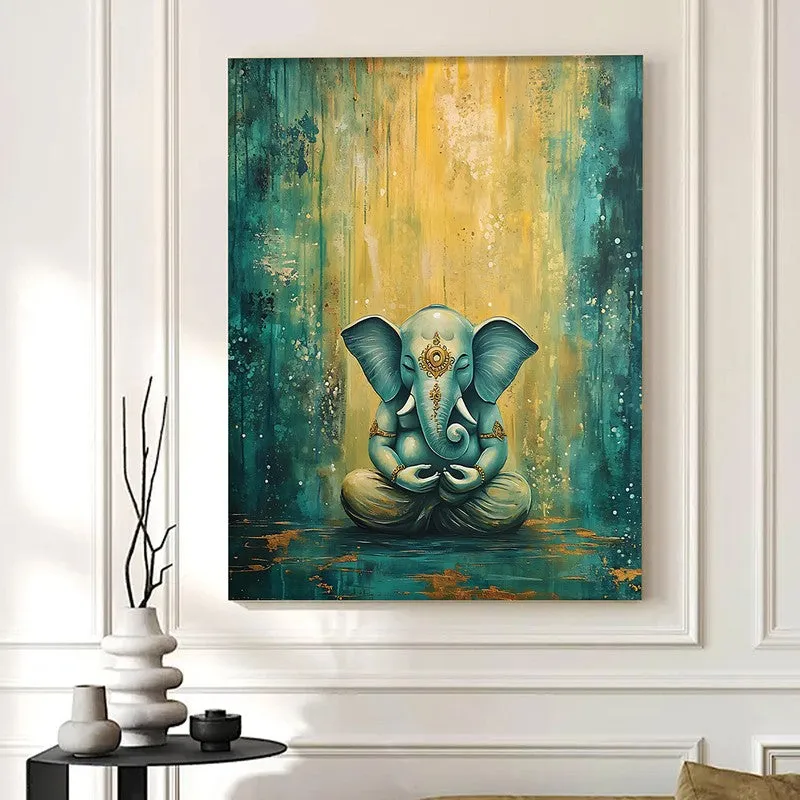 Ganesha of Blue Wall Art media 2