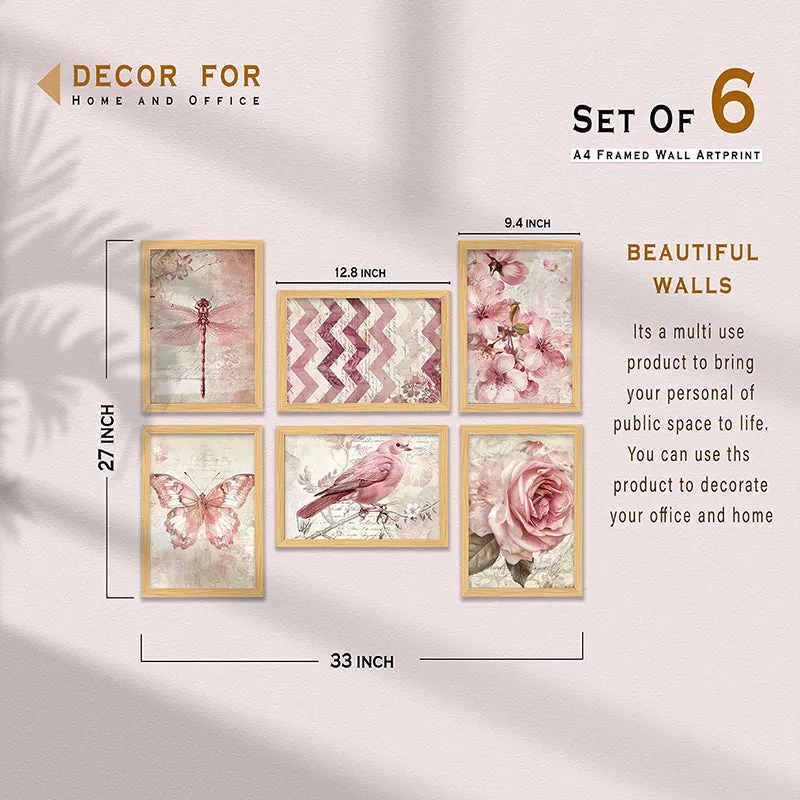 Whimsy Of Pinks Wall Art - Set Of Six media 6