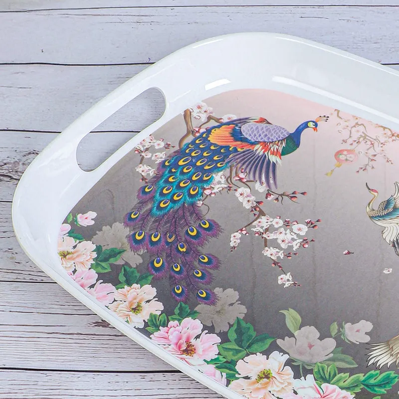 Peacock Garden Melamine Serving Tray media 4