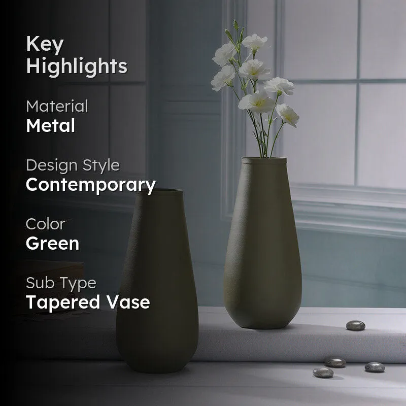 Areitha Metal Vase (Olive) - Set Of Two media 2