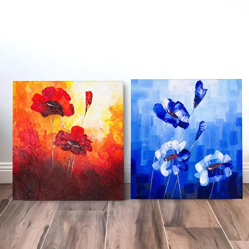 Fiery Blue Floral Wall Art media 4