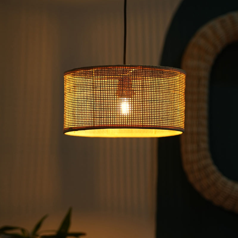 Lume Ray Rattan & Metal Ceiling Lamp media 3