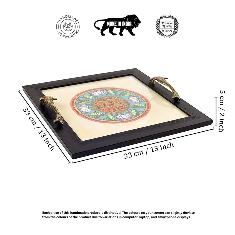 Chitrita Wood & Metal Serving Tray media 6