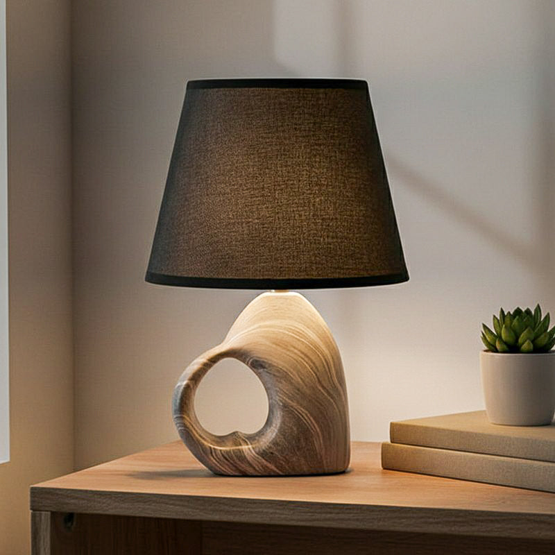 AarviDecor Monroe Decorative Cotton Table Lamp - Black