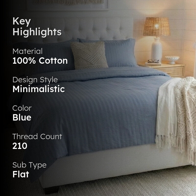 Sassy Blue Cotton Bedsheet - 210 TC media 2