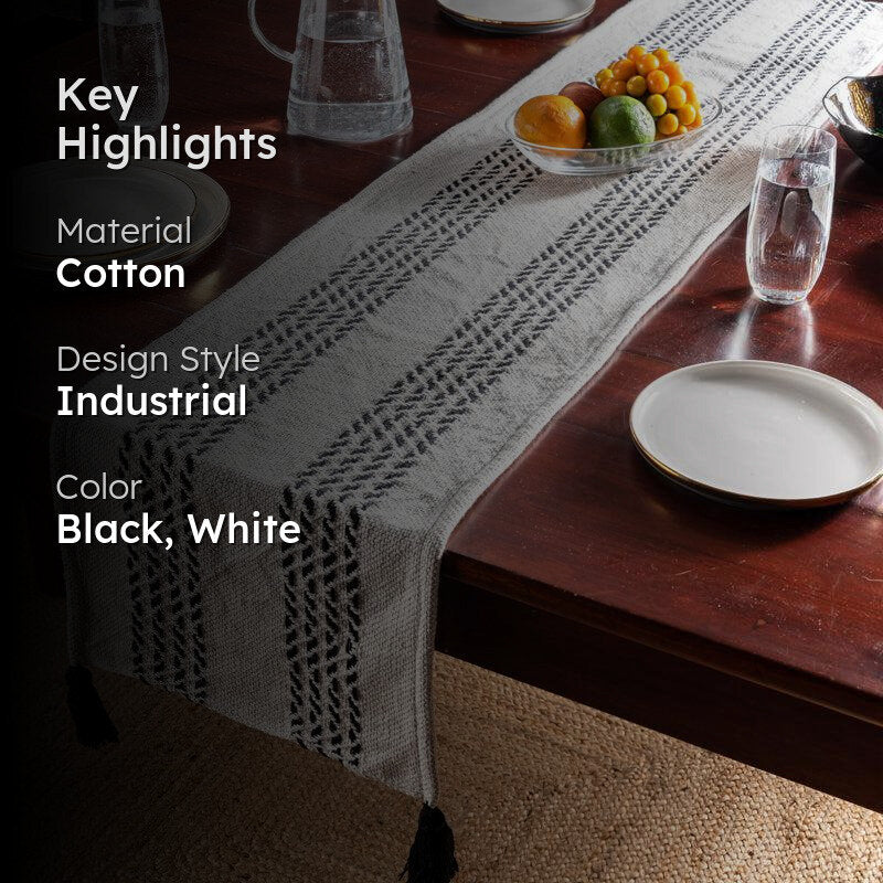 Saphira  Handwoven Cotton Table Runner media 2