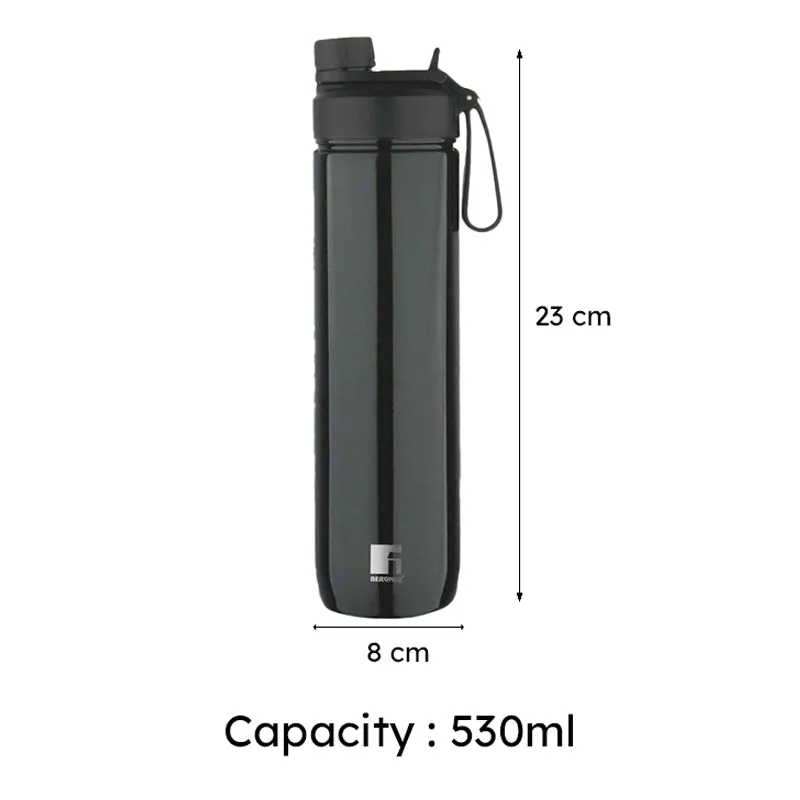Bergner Walking Sipmate Thermosteel Hot And Cold Flask (Black) - 530 mL media 6