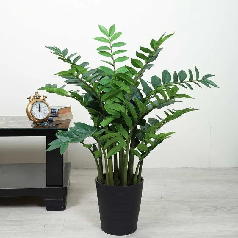 Artificial Emerald Palm Plant With Black Fiber Pot - 3.1 Feet media 3