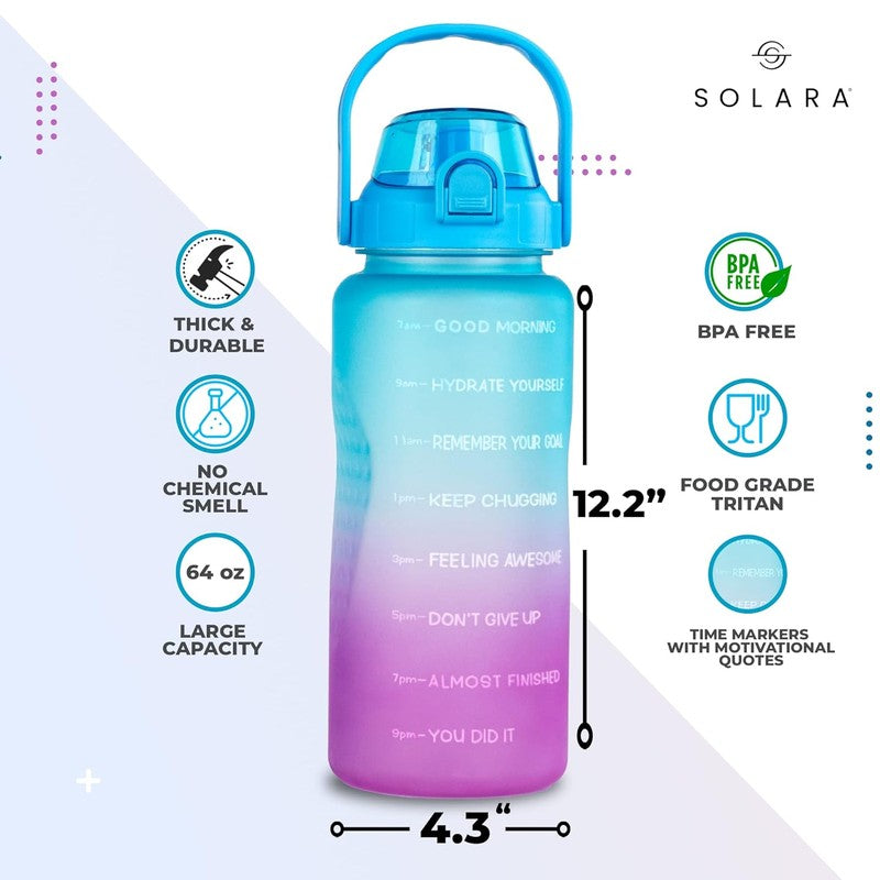 Solara Siply Plastic Water Bottle (2000 mL) - Blue,Pink media 8