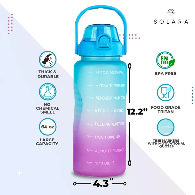 Solara Siply Plastic Water Bottle (2000 mL) - Blue,Pink media 8