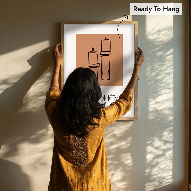 Ritual Calm Canvas Wall Painting With Brown Frame media 8