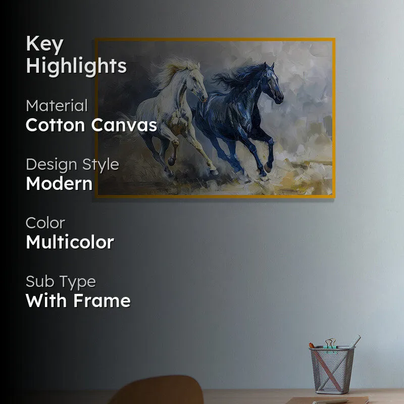 Equine Duality Wall Art with Gold Frame media 2