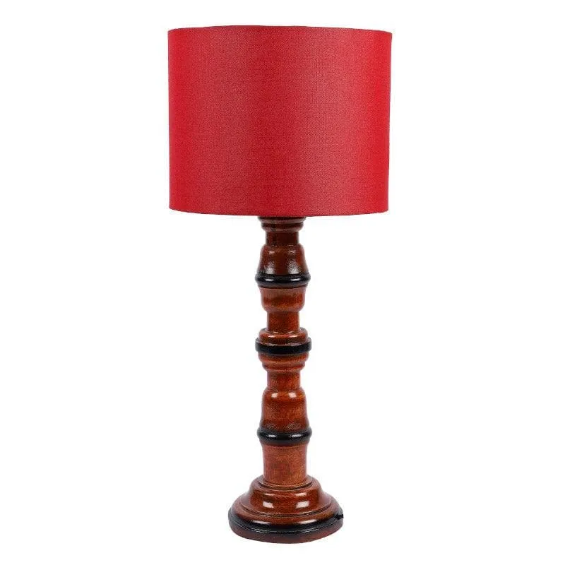 Bloss Winde Fabric Table Lamp - Red,Brown media 4