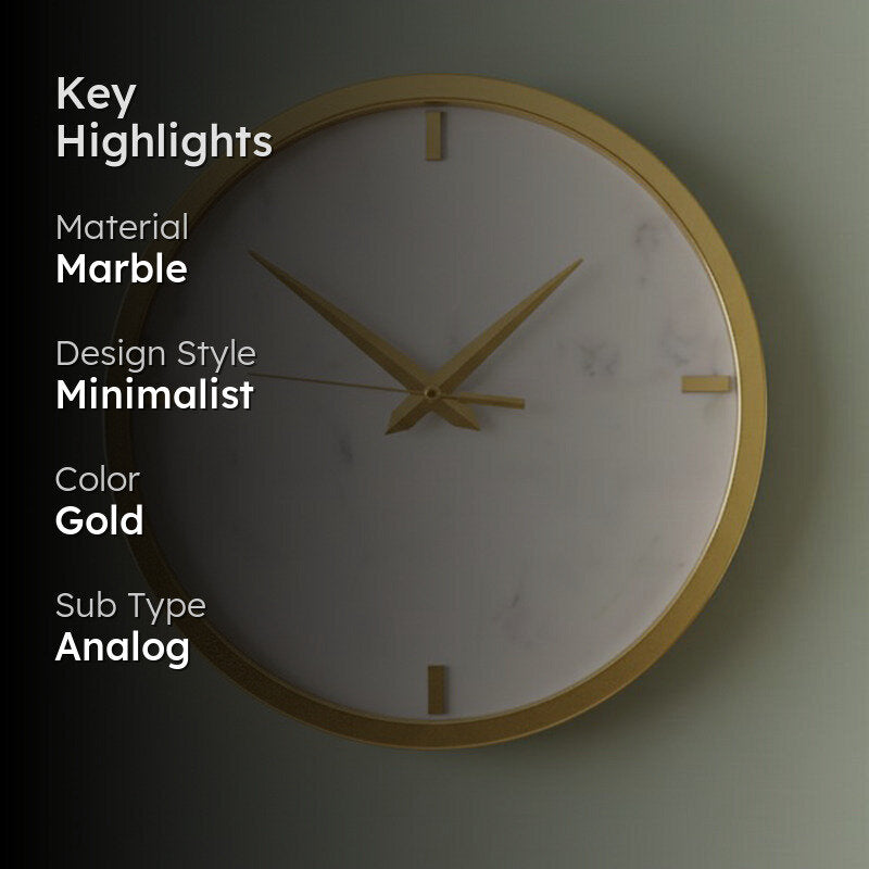 Akedia Handcrafted Marble Wall Clock media 2