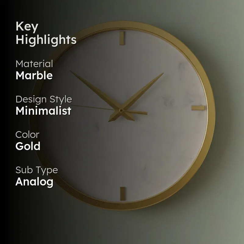 Akedia Handcrafted Marble Wall Clock media 2