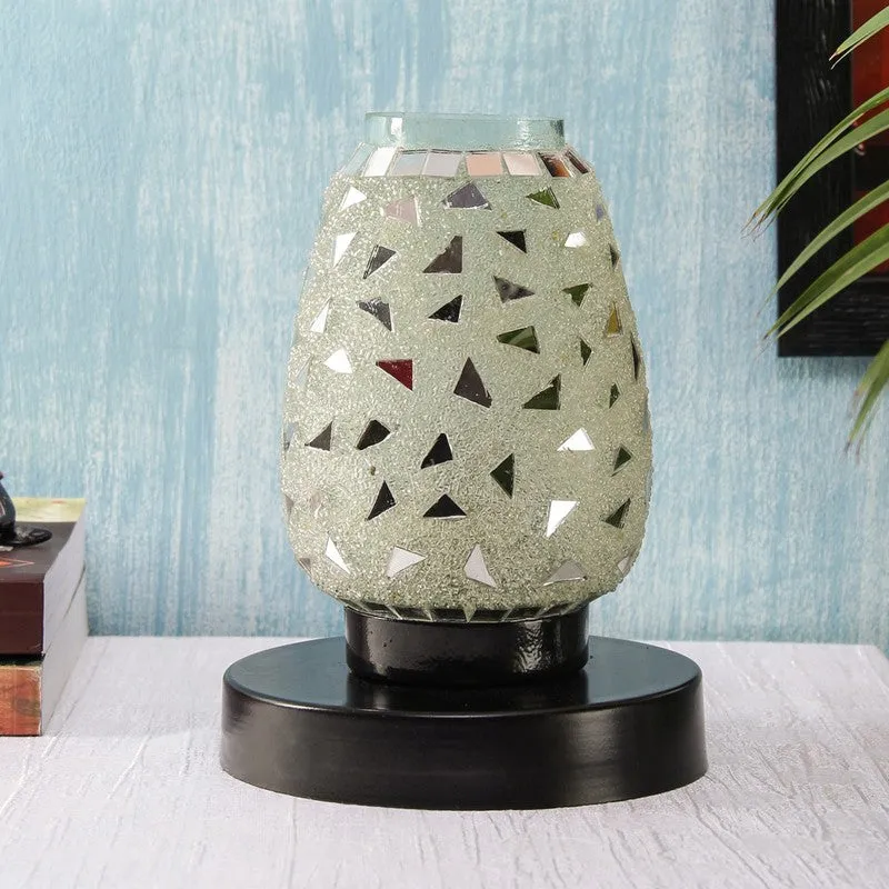 Prismelle Mosaic Glass Table Lamp With Wooden Base - Multicolor media 3
